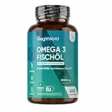 WeightWorld Omega 3 Weichkapseln - 2000mg Fischöl - 660mg EPA & 440mg DHA