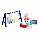 Peppa Pig Peppa auf dem Spielplatz Spielzeug Set mit 2 Figuren und lustigem Zubehör wie Schaukel und Wippe, interaktive Spielzeug für Kinder ab 3 Jahren, Puppen als Geschenk