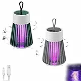 Mozzguard Mosquito Zapper, 2024 New Zaptek Mosquitoes Zapper mit UV-Lampe, Tragbarer Mozz Guard Mosquito Zapper, USB Wiederaufladbare Insektenlampe mit 2000mAh Akku Mückenlampe (Grün+Grau)