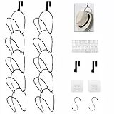 LINFIDITE 10 Stück Cap Halter Tür Hut Racks, Baseball Cap Halterung Schrank hängende Einstellbare Huthalter,für Schals Handtaschen Handtücher Kleidung Krawatten mit Haken zum Aufhängen, schwarz