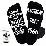 Belillpipi Geschenke 60 Geburtstag Mann, Lustige Socekn 60.ter Geburtstag Mann, 1966 Geburtstag Geschenke, Socken mit Spruch Geburtstagsgeschenk für Männer Frauen ab 60