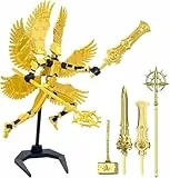 DKIIL NOIYB T13 Action Figure, Neuer Bereits Montiert S13 Figure, 3D Printed Titan 13 Action Figure mit Flügeln und Sockel, 4 Waffen 6 Händen, Dummy T13 3D Printed Multi-Jointed Movable (A2-Golden)