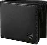WONSEFOO Geldbörse Herren Leder Geldbeutel Männer Klein mit RFID Schutz, 10 Portmonee Kreditkartenetui, 2 Banknotenfächern, Großes Münzfach, Portmonee Leder mit Schlüsselhalter Inklusive Geschenkbox