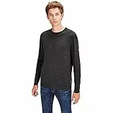 JACK & JONES Herren Basic Knit Crew Neck Pullover - Dark Grau Melange - L