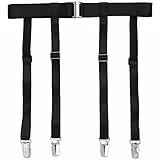 GARGALA Strumpfband-Gürtel für Damen, Einfachheit, sexy Strümpfe, Strumpfhalter für Strüpfe mit 6 Metallclips, Black 4-strap With Suspender Clips, Einheitsgröße