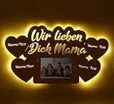 Namofactur Muttertagsgeschenk LED Geschenkideen zum Geburtstag für die Mama Mutter personalisiert mit Namen Gravur Bilderrahmen 10 x 15 cm