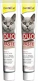 GimCat Duo Paste Anti-Hairball Malz und Hühnchen - Katzensnack fördert den Abgang verschluckter Haare - 1 Tube (1 x 50 g) (Packung mit 2)