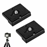 2 Stück Kamera Schnellwechselplatte, Quick Release Plate Kompatibel mit Manfrotto 200PL-14, Schnellwechselsystem Stativ Wechselplatte aus Aluminiumlegierung mit 1/4' Schraube für Spiegellose Kameras