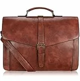 ESTARER Aktentasche Herren PU Leder Arbeitstasche Groß 15.6 Zoll Laptop Umhängetasche für Arbeit, Büro, Business, Lehrertasche