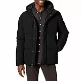 Amazon Essentials Herren Halblange Steppjacke Mit Kapuze (In Übergrößen Erhältlich), Schwarz, XL