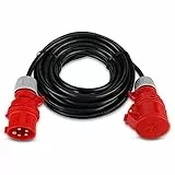 REV CEE Verlängerung - Verlängerungskabel 10m außen IP44. 11000W, schwarz