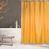 MSV Anti-Schimmel Duschvorhang - Anti-Bakteriell, waschbar, wasserdicht, Polyester, 180x200cm Safran Gelb