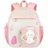 GAGAKU Kinderrucksack Mädchen Rucksack Kindergarten Kleinkind Kinderrucksack für 2-5 Jahre Kinder kindergartenrucksack Mini Tagesrucksack Reisetasche Atmungsaktiv Bequem - Kaninchen