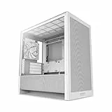 NZXT H3 Flow – Micro-ATX PC-Gehäuse – Optimierter Luftstrom – Inklusive 1 x 120mm Lüfter hinten – Unterstützt Full-Size-GPUs – Passend für 280mm Front, 240mm Top Radiator – Weiß