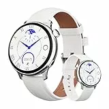 OKYUK Smartwatch Damen mit Telefonfunktion, 1.27' HD Voll Touch Screen, Fitnessuhr Damen mit 24h Herzfrequenz, SpO2-Tracking und Schlafüberwachung, 90+ Sportmodi, Kompatibel mit Android IOS (Silber)