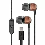 Marley House of Smile Jamaica USB-C Kopfhörer kabelgebunden mit 9,2-mm-Treiber – Nachhaltige In-Ear-Kopfhörer mit Kabel, verwicklungsfrei, integriertes Mikrofon für Musik & Anrufe, Signature Black