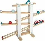 small foot Kugelbahn aus Holz, XL-Motorikspielzeug mit 3 Kugeln und Feuerwehrfahrzeug, für Kinder ab 18 Monaten, 12549