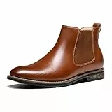 Bruno Marc Herren Chelsea Boots Leder Stiefel Stiefeletten BRAUN Leder URBAN-06-1 Größe 48EU/14US