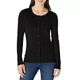 Amazon Essentials Damen Leichte Rundhalsstrickjacke (Erhältlich In Übergröße), Schwarz, M