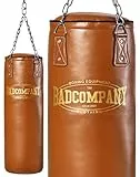Bad Company Retro Boxsack I Punching Bag ungefüllt inkl. Heavy Duty Vierpunkt-Stahlkette - 150 x 35 cm