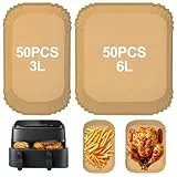Backpapier für Heißluftfritteuse 6L+3L Kombinatorisch für Philips Airfryer Dual Basket 3000/5000 Series Kompatibilität Tefal Doppelkammer 5,2/3,1L 100 Stück Airfryer Backpapier