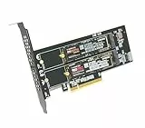 ADWITS Dual NVMe SSD auf PCIe 5.0/4.0/3.0 X8 oder X16 Adapter, 2-Laufwerk SSD Speichererweiterungskarte, unterstützt Boot/RAID, erfordert PC/Server-Mainboard mit PCIe-Bifurkation