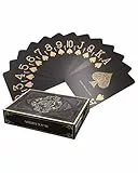 Bullets Playing Cards, Schwarze Plastik Pokerkarten 'Black Edition', Matt, mit Zwei Eckzeichen, Jumbo Index, inklusive Cut-Card, Profi Premium Spielkarten für Texas Holdem Poker