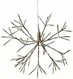 EGLO LED Weihnachtsdeko außen, Hängedekoration Weihnachten in Gold, Outdoor Feuerwerk-Lichterkette mit Kabel, Eiskristallleuchte warmweiß, Lichtstern hängend Ø 40 cm, IP44