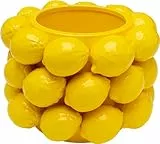 Kare Design Vase Lemon Juice, Gelb, Deko Vase, Blumenvase, Zitronen Motiv, Porzellan, handgearbeitet, Unikat, 19 cm (H)