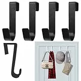 5er Set Türhaken,Handtuchhaken Universal,Schwarz Türhaken zum Einhängen Edelstahl, Türhakenleiste zum Einhängen,Robuste Kleiderhaken Tür,für Badezimmer Rahmenlose Glastür