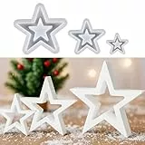 Silikonform Stern, 3 Stück Gießform Sterne Silikonform Stern Gipsformen Zum Gießen Gießformen Silikon Silikonformen Stern Giessform Silikon Sommer Silikonformen Gießformen Weihnachten Deko(C)
