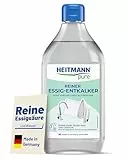 HEITMANN pure Reiner Essig-Entkalker 500 ml | Natürlicher Entkalker Küche & Bad | Essigessenz gegen Kalk & Gerüche | Lebensmittelfreundliches Putzmittel Oberflächen & Geräte | Vielseitig & ergiebig