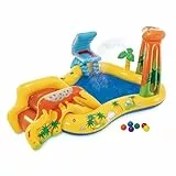 Intex 57444NP - Aufblasbarer Play Center Dinosaurier, Vinyl, Mehrfarbig, 249x191x109 cm
