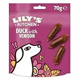 Lily’s Kitchen Hergestellt mit natürlichen Zutaten Leckerli-Packung für ausgewachsene Hunde Köstliche Ente mit Wildbratwürstchen Getreidefreie Rezeptur 8 x 70g
