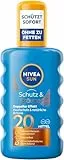 NIVEA Sun Schutz & Bräune Sonnenspray LSF 20, Sonnencreme mit Pro-Melanin-Extrakt für eine ebenmäßige Bräune, sofortiger Sonnenschutz mit UVA/UVB-Filtersystem (200 ml)
