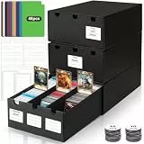 BILIPLE Karten Box für 9000+ Trading Card,Sammelkarten-Aufbewahrungsbox mit 48 Kartenteiler,Etiketten Klebeband und Schubladen,Sammelkarten Box Trading Card Box für TCG,MTG,PTCG,Sports Karten