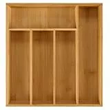 Blumtal Besteckkasten aus 100% Bambus - Schubladentrenner Küche mit 5 Fächern - Küchen Organizer Bambus Box - Organzier Schublade passend für IKEA Maximera - Schubladenorganizer - Besteckeinsätze