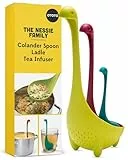 OTOTO The Nessie Family Soup Ladle and Tea Infuser Set - Durable Silicone, Colander for Cooking & Tea Infusers - 100% Food safe, BPA Free Spoon - Heat Resistant Fun Kitchen Gadgets
