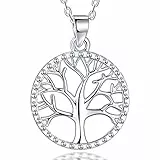 Lydreewam Lebensbaum Kette Damen Silber 925 mit Geschenkbox für Weihnachten Geburtstag Muttertag, verstellbar 40 + 5cm