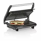Tristar Kontaktgrill - Sandwich Maker mit Edelstahlausführung, 700 Watt, 0,7m Kabellänge, antihaftbeschichtet, isolierte Handgriffe, GR-2846, 22,5 x 14 cm