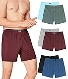 YESWEL Bambus Boxershorts Herren，6er Pack Atmungsaktive Unterhosen Männer, Lockere Retro Unterwäsche mit Eingriff L