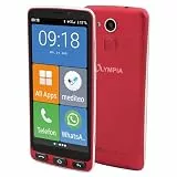 Olympia NEO+ rot Seniorenhandy | Senioren Smartphone mit großem Display & Notruftaste | Extra einfache Bedienung | Seniorenhandy mit Whatsapp | Android 15 | Senioren Handy 4G LTE | Seniorenhandys