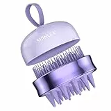 SHINLEA Kopfhaut Massagebürste - Shampoo Bürste für Tiefenreinigung, Silikon Doppelseitiger Haarmassagebürsten für Peeling Reduziert Schuppen, für Nasses & Trockenes Haar, 2 in 1