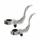 LUOEM Bremshebel Fahrrad Silbern Passend FüR 22.2 Mm Und 24 Mm Festes Zahnrad Leichter Aluminium Bremsgriff FüR Rennrad Und Citybike