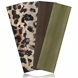 4 Stück Haarband Damen, Elastische Haarband Herren rutschfest Stirnband Damen Sport Unisex Haarbänder für Damen Herren Yoga Fitness Joggen Workout(Olivgrün,Braun,LeopardenfarbeA,LeopardenfarbeB)