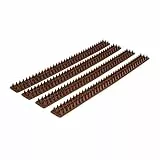 Relaxdays Vogelabwehr 4 Paneele je 49 cm mit Spikes Gesamtlänge 2 m mit jeweils H x B x T 1,7 x 4,2 x 49 cm für, dunkelbraun