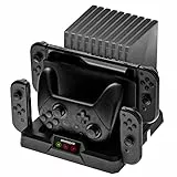 Snakebyte DUAL Charge Base S - Nintendo Switch Ladestation, All-in-One Organizer für 10 Switch Spiele, Ladefunktion für 1 Pro Controller und 2 Joy-Cons, Dockingstation mit LED-Anzeige
