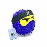 Nislai Ninja Pinata - Ideal für die Ninja Party - Pinata Geschenk - Pinata Geburtstag - Farbe zur Auswahl: grün, schwarz, blau, rot (Blue)