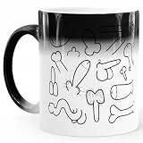 MoonWorks® Zaubertasse Farbwechsel Tasse Penis-Muster Fun-Motiv Pimmel-Becher Bürotasse Aufdruck lustig Weiss Magic-Tasse
