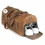 Berliner Bags Weekender Oslo mit Schuhfach aus Hunter Leder, Reisetasche für Damen und Herren - Braun